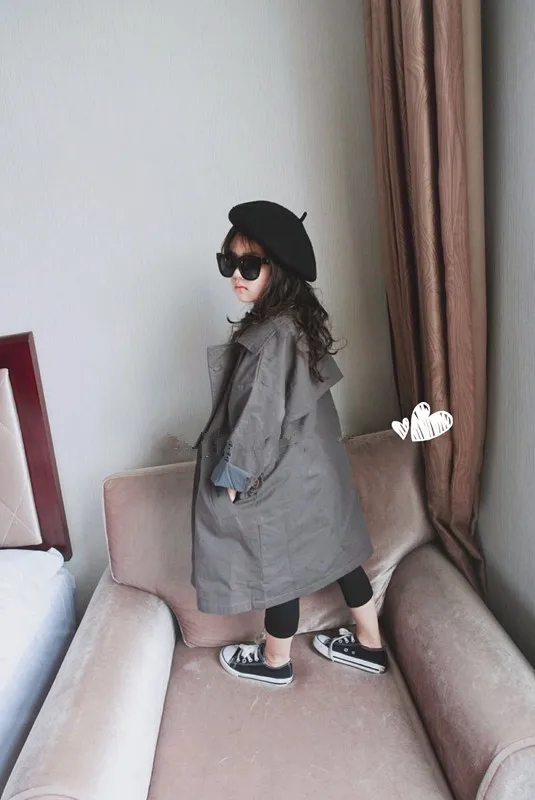 Girls' coat Korean long style windbreaker 2019 spring and autumn new children's wear kids jackets for girls | Детская одежда и