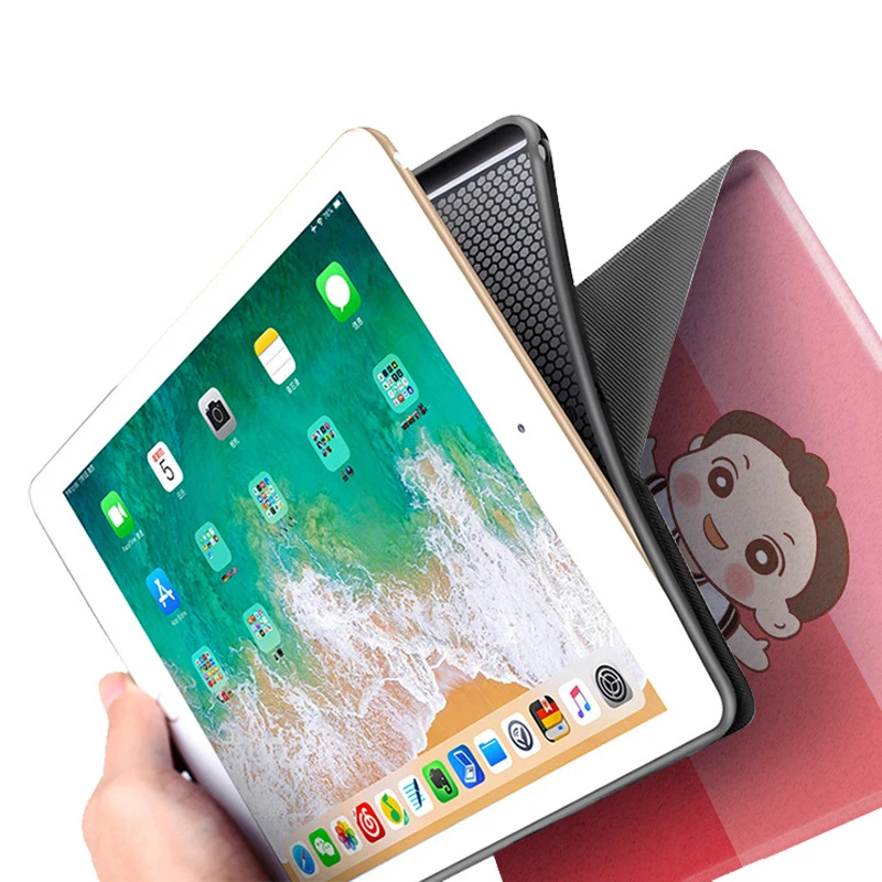 

For iPad Air 10.5 Case Cartoon Boy girl PU Silicone Soft Back Tablet Cover For Apple iPad Pro 10.5 Inch Flip smart stand Case