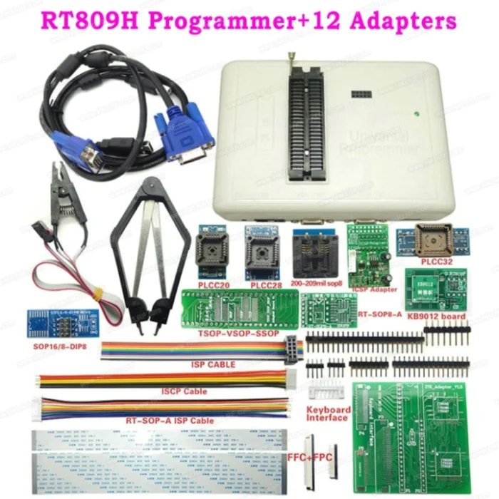 RT809H EMMC-NAND флэш USB программист+ 55 предметов BGA48 BGA64 BGA169 TSOP56 SOP44-DIP44 все адаптеры с EDID Cble+ ручка - Цвет: RT809H 12 Items