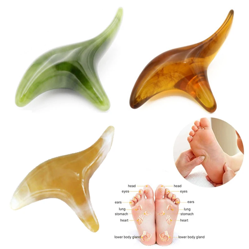 

1 Pcs Amber Resin Wax Triangle Foot Massager GuaSha Acupuncture Shiatsu Tool Feet Massage Relaxing Body Massage Health Care
