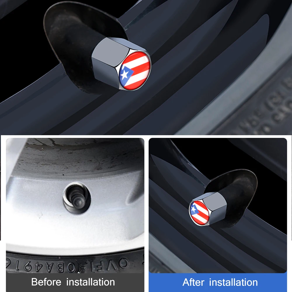 

Anti-theft Puerto Rico Tire Valve Stem Cap Tire Wheel Stem Air Valve Caps Tire Caps Valve,Car Stem Caps SUV Bicycle Stem Covers