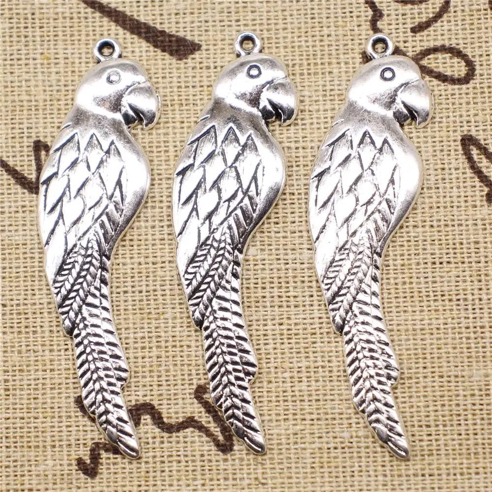 

Supplies For Jewelry Making 10pcs 58x16mm Antique Silver Color Bird Charms