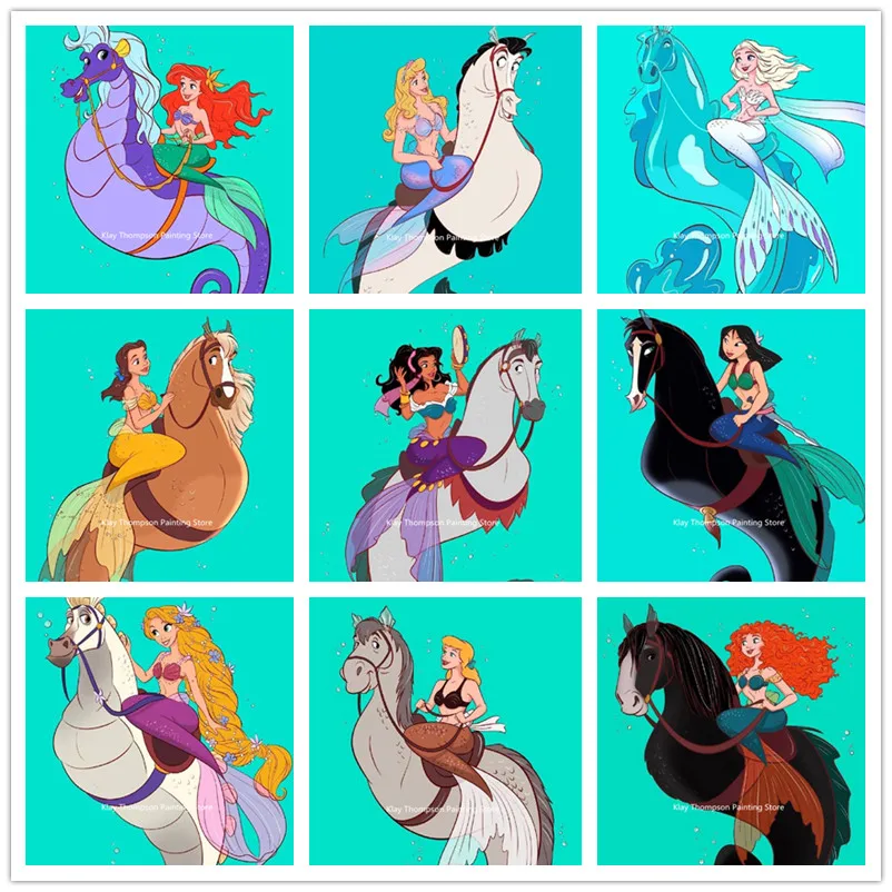 

Diamond Painting Disney Princess Characters 5D DIY Art Cartoon Portrait Mosaic Hobby Full Square Round Drill Home Mural Decor