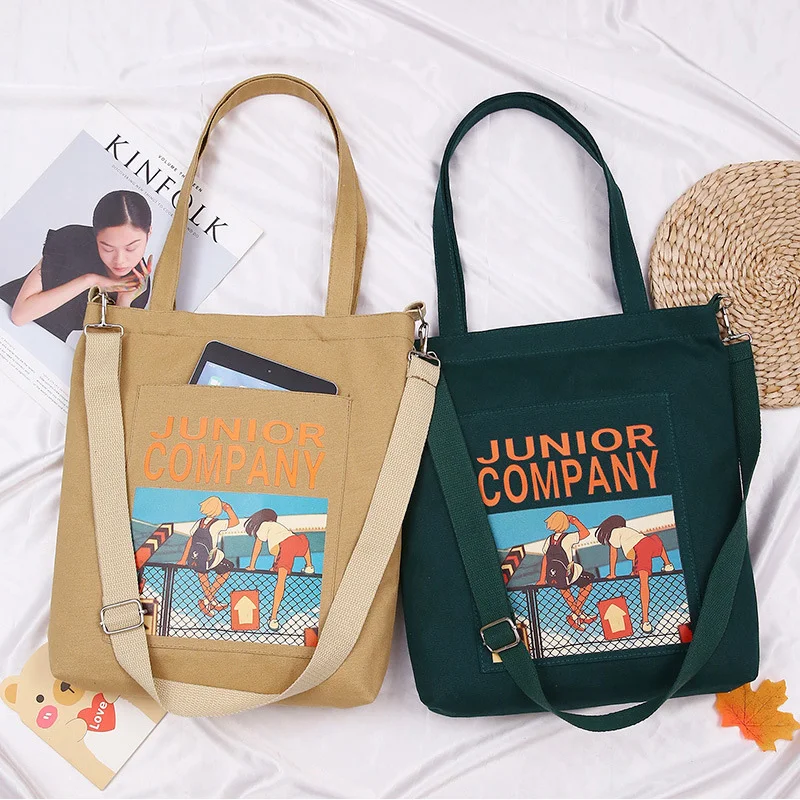 

2021 Canvas Tote Bag for Women Designer Brand Handbag Shopper With Anime Wallets Zipper Shoulder Bag Girls Female Crossbody Bags