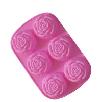 6 rose flower sharp silicone soap mold diy cake decorating tools chocolate fondant confeitaria mold baking accessories