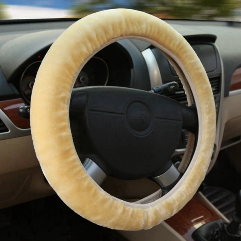 

Quality Soft Warm Wool Plush Winter Car Steering Wheel Cover Universal Accessories Gifts For Lada Granta Kalina Largus