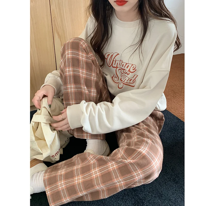 

Женский тонкий свитер с круглым вырезом в Корейском стиле свободный Универсальный американский Ретро французский нишевый шикарный в гонко...