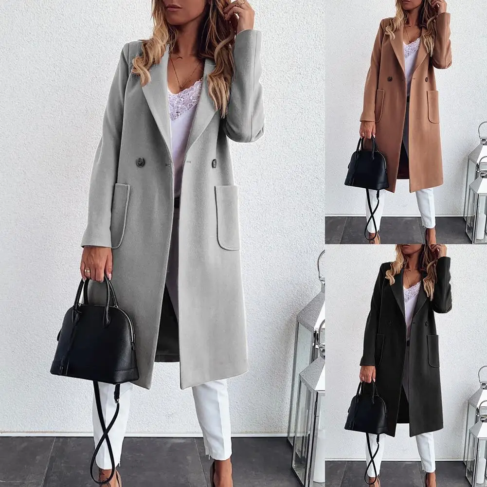 

Women Long Coat Jacket New Women Casual Cardigan Women Autumn Winter Lapel Collar Buttons Pockets Long Coat Warm Jacket Overcoat