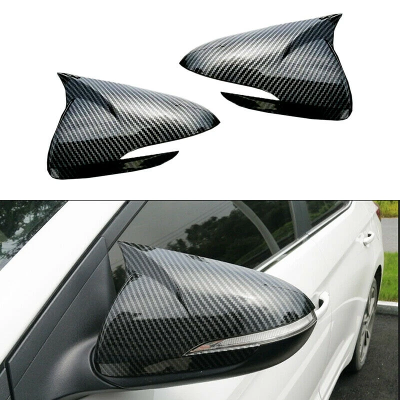 

Автомобильные зеркала заднего вида из АБС-пластика и углеродного волокна, Накладка для Hyundai Elantra 2017-2020, Внешние детали, наклейки