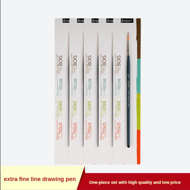 

5 pcs high quality Long tail Two-color nylon hair hook line pen gouache watercolor brush painting supplies set paint brush art