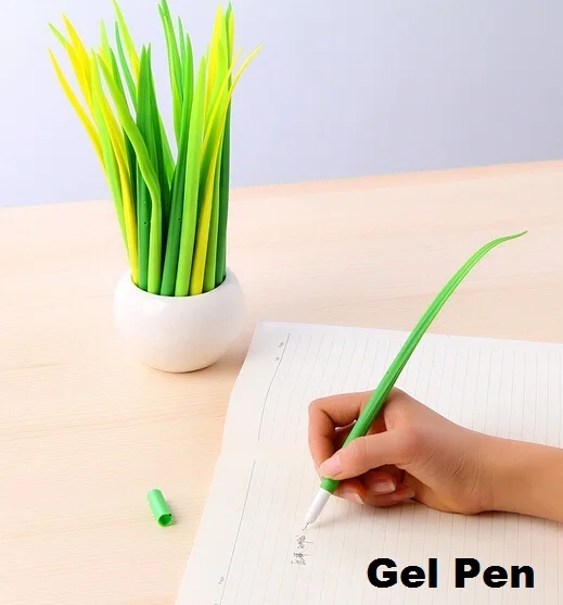

FREE SHIPPING48pcs/lot Creative Cute Novetly School Office Stationery Gift Grass Silicone Cap Design Student Signature Gel Pen