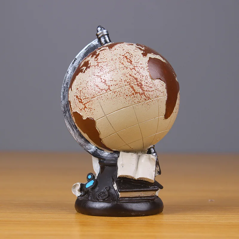 Strongwell European Vintage Globe Clock Model Resin Figurine Art Crafts Ornaments Home Decoration Living Room Birthday Gift | Дом и сад