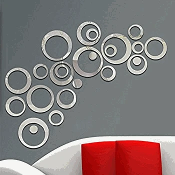 24 шт. зеркальные наклейки в виде Круга | Дом и сад