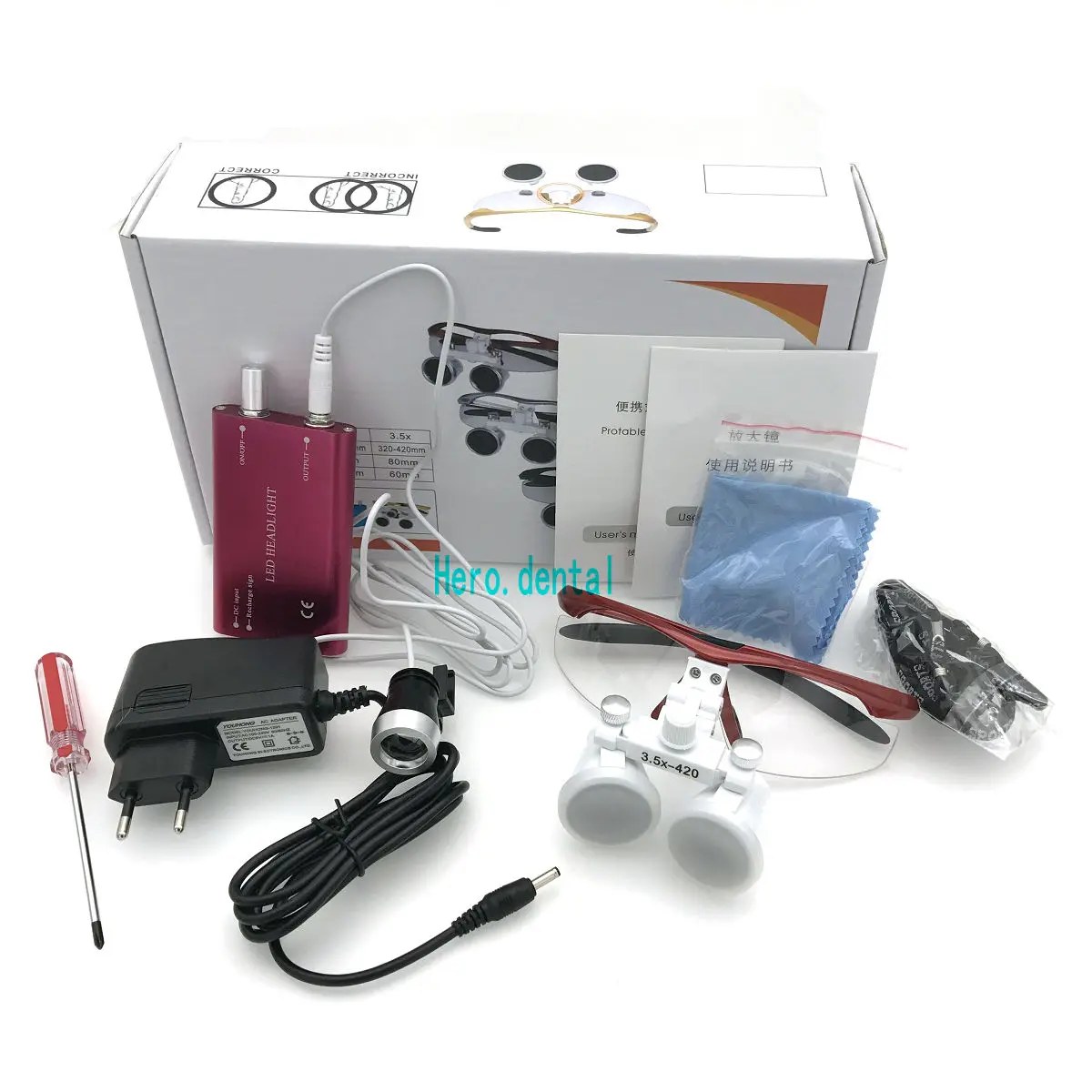 Стоматологические лупы 3 5X420 мм хирургические очки светодиодный светильник на