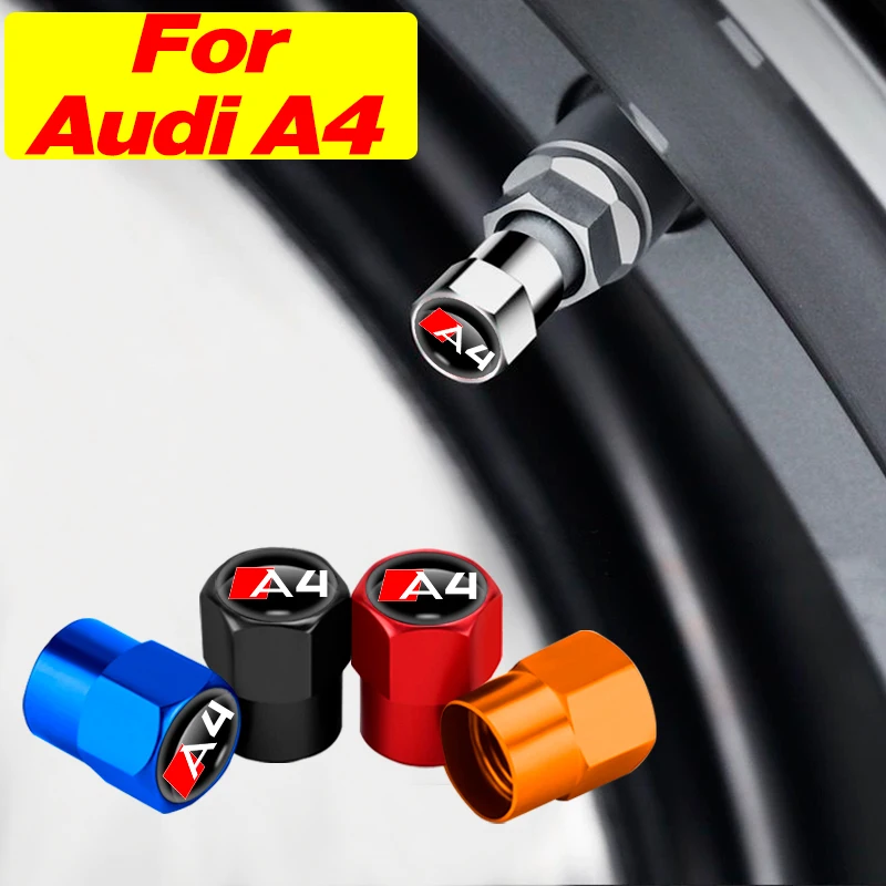 

4pcs/Set Metal Car Wheel Tire Valve Caps For Audi Sline A4 A1 A3 A5 A6 A7 A8 Q3 Q5 Q7 TT Car Styling Rim Stem Caps Accessories
