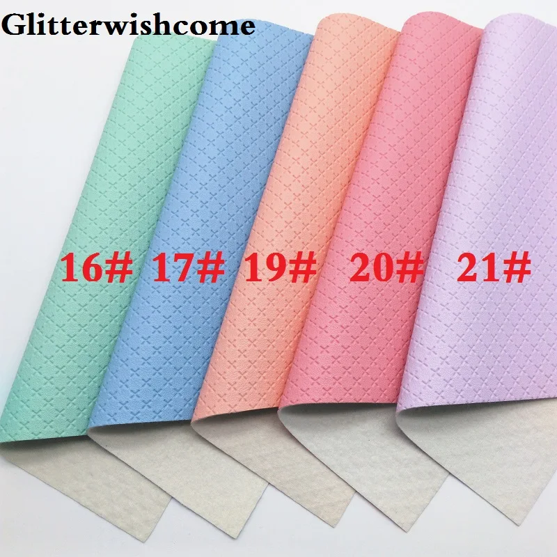 Мини рулон Glitterwishcome 30 х134 см ткань из искусственной кожи тисненная перекрестная