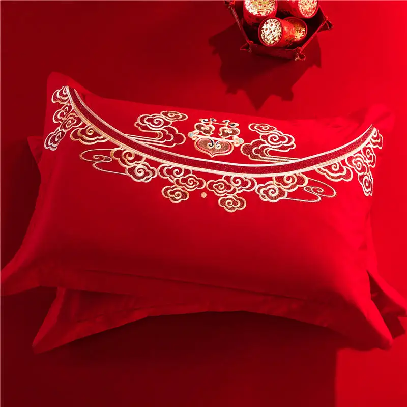 Красный свадебный комплект постельного белья Высококачественный жаккардовый