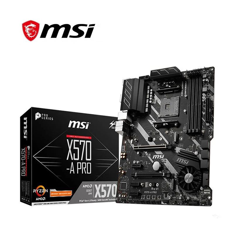 Оригинальная материнская плата MSI X570 A PRO разъем AM4 DDR4 для AMD PICI E 4 0 M.2 оригинальная