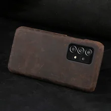 LANGSIDI Genuine Leather Phone case For samsung a52 a72 S20 s21 a51 Luxury Retro leather cover for samsung galaxy a52 a72 fundas