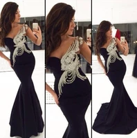 black chiffon mermaid evening dress 2017 elegant sexy sequins beads backless party dress wedding formal gowns