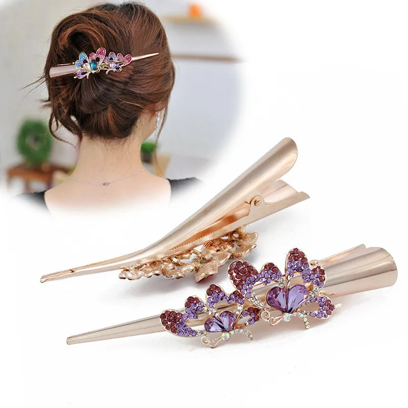 Заколки для волос с кристаллами в виде летающих бабочек заколки головной убор