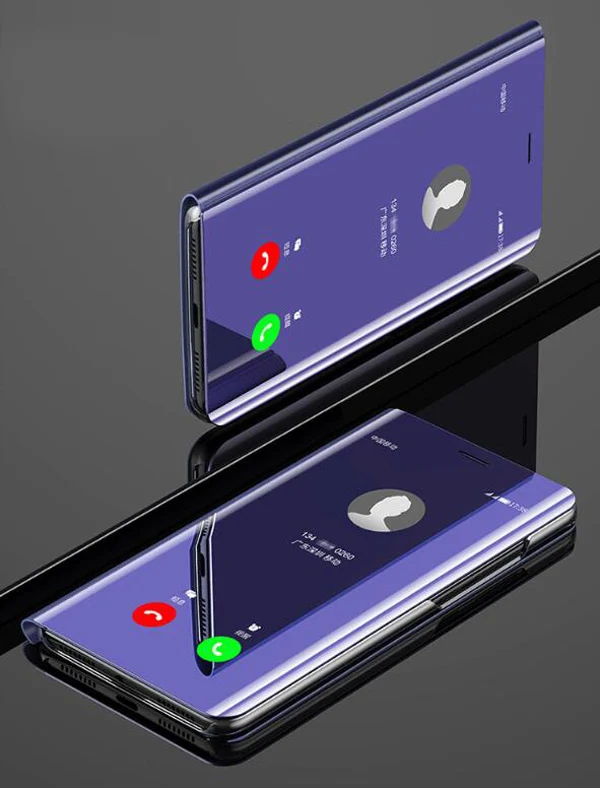 Purple Умный зеркальный флип-чехол для samsung Galaxy S8 S9 плюс S10 S10e S7 край S6 S10 Примечание 10 9 8 5 4 5G чехол для телефона Капа Coque - Цвет: Purple