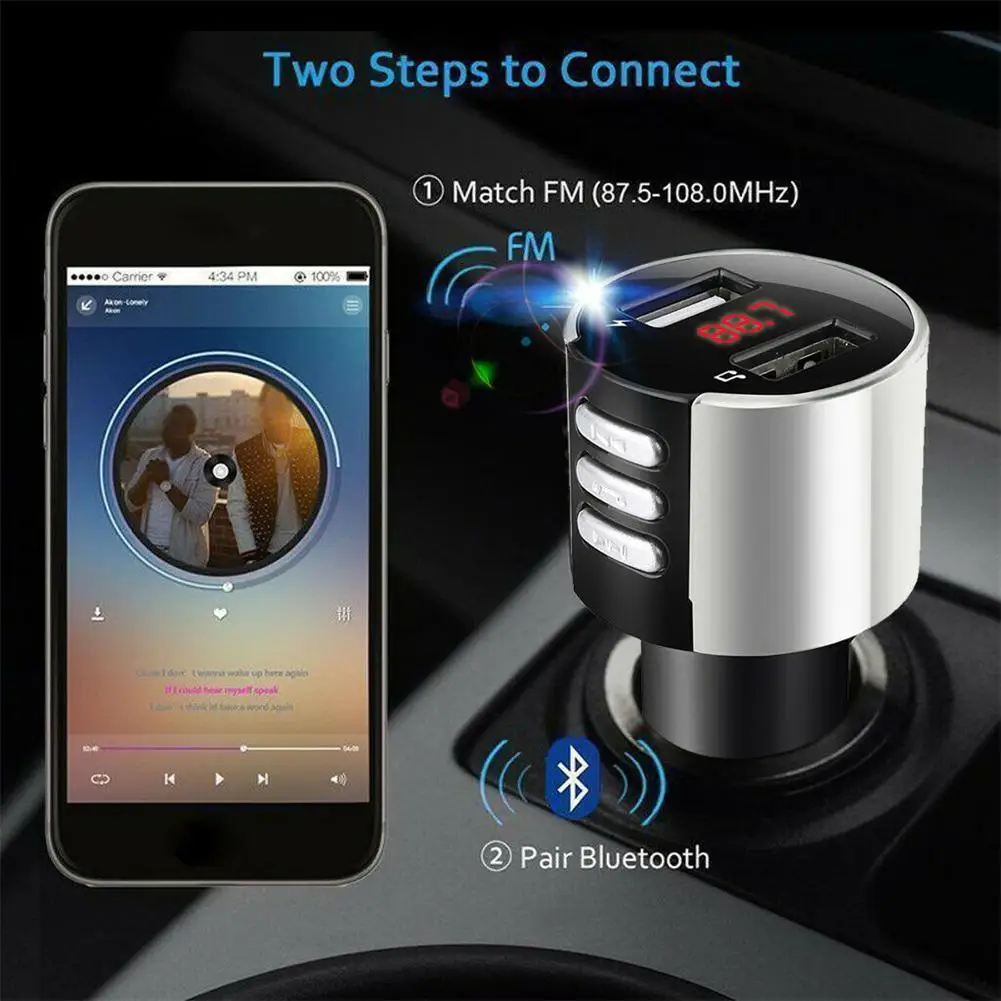 FM трансмиттер автомобильный с поддержкой Bluetooth 3 0 и 2 USB портами|Автомобильный