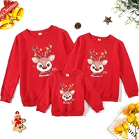 christmas deer family matching sweaters autumn father mother children cotton sweatshirts mom baby mommy and me xmas clothes