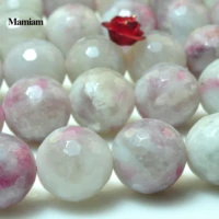 mamiam natural plum tourmaline faceted round beads 8mm 10mm smooth loose stone diy bracelet necklace jewelry making gift design