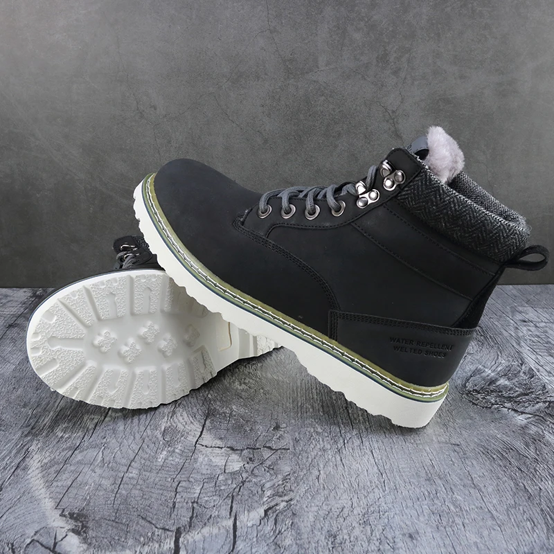 Новинка Мужские зимние плюшевые ботинки Модные теплые для мужчин Ботильоны на