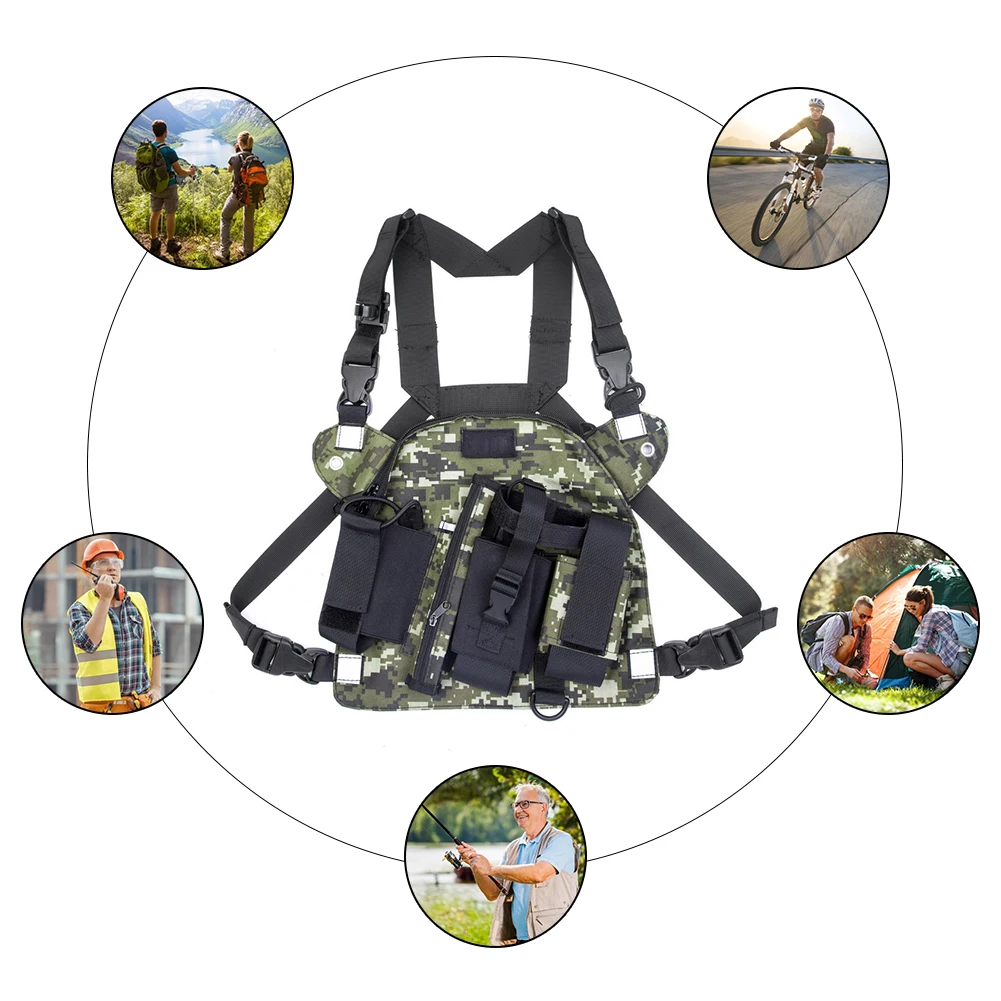 

Universal Radio Chest Bag Camouflage Chest Harness Front Pack Portable Pouch Vest Rig For Baofeng UV-5R TYT Wouxun Walkie Talkie