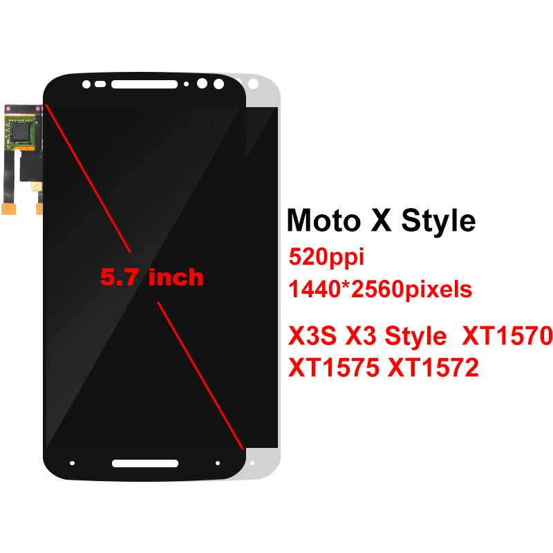 Для Motorola Moto X Style LCD XT1570 XT1575 XT1572 сенсорный экран дигитайзер дисплей запасные части