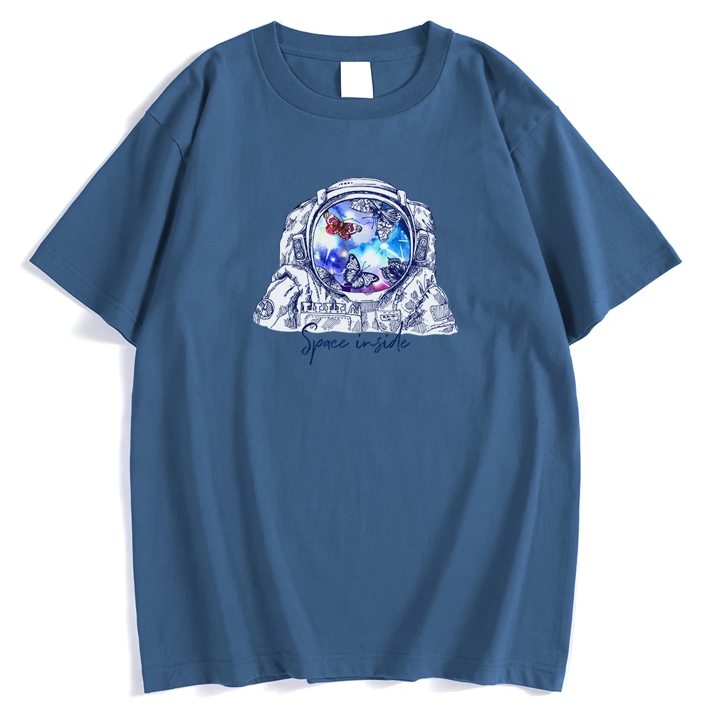 

Мужские футболки с принтом космоса внутри астронавта, модная футболка с круглым вырезом, простые удобные футболки, крутые винтажные мужски...