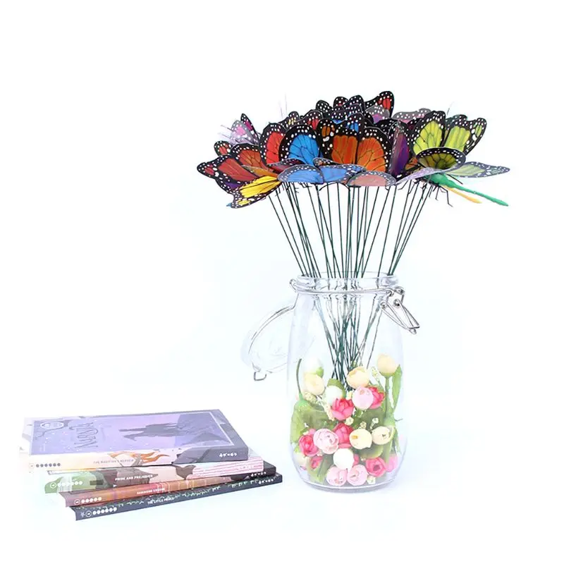 

24Pcs 24Pcs (20xButterfly +4xDragonfly) Artificial Butterfly Decorations Garden Yard Lawn Patio Outdoor Art Ornaments Random