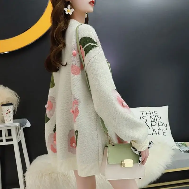 Autumn And Winter Sweater Cardigan Female Loose Very Fairy Coat 2021 New Korean Version Of Lazy Wind Knitted Jacket |