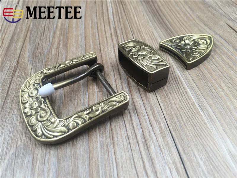 Meetee 1 комплект(3 шт.) 35/40 мм твердая латунь высокое качество Резные булавки с ремешками и пряжками; джинсы аксессуары DIY LeatherCraft фурнитура Декор