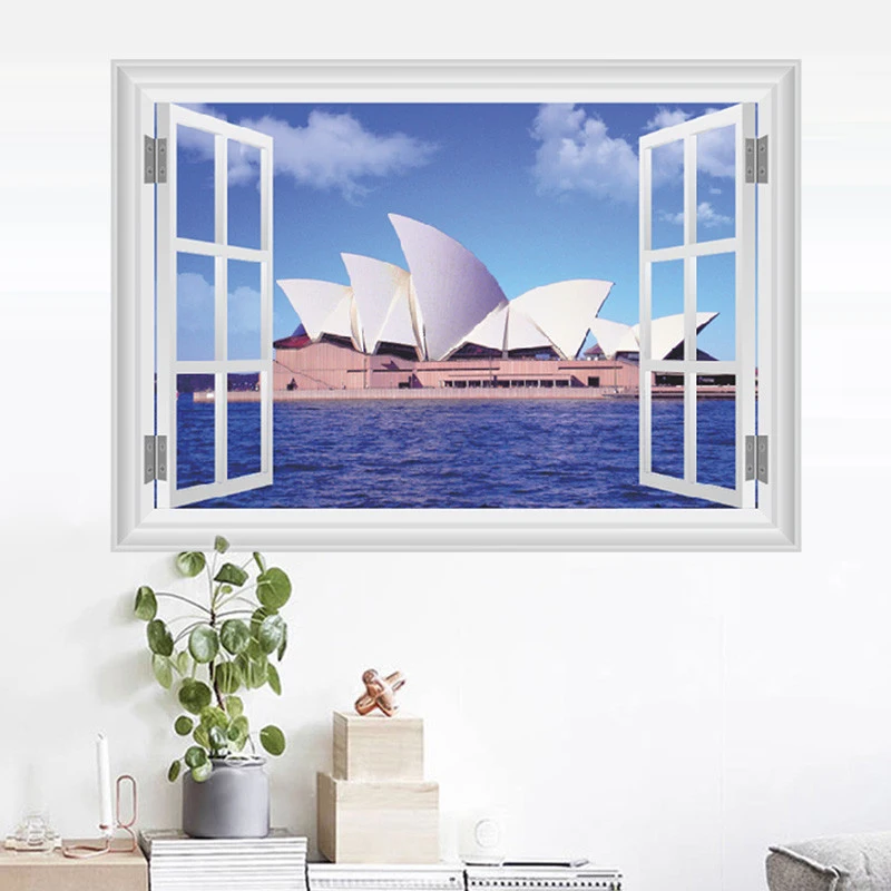 Сиднейская опера наклейки на стене дома для гостиной украшения городской пейзаж