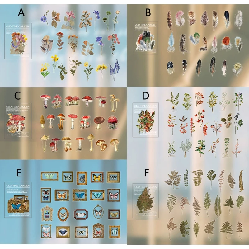 

Vintage Mushroom Plant Paper Sticker Decorative Diary Scrapbook Planner Stickers for Scrapbooking Cup Wrapping Letter