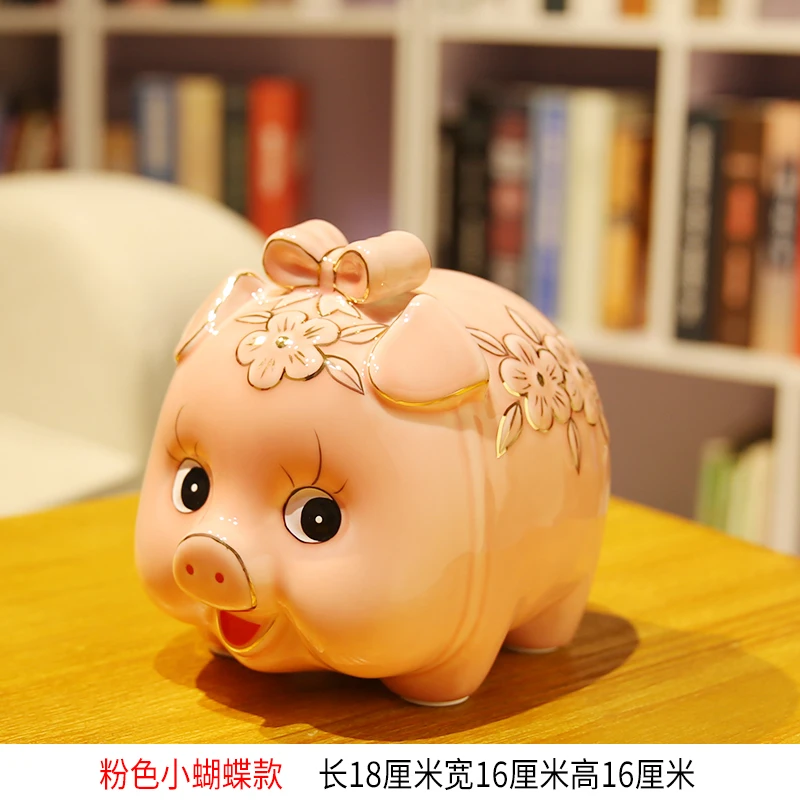 

Gold Piggy Bank Gift Creative Ceramic Big Money Box for Kids Pig Piggy Bank Counter Adult Cute Sparschwein Room Decor DJ60PB