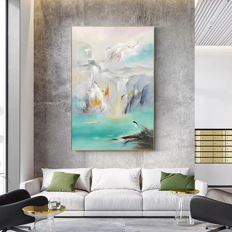 Абстрактная картина водопад пустыня на холсте скандинавский Маунтин плакаты
