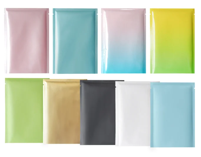 

GRUITER Many Different Sizes/Colors for 100x Flat Metallic Open Top Pouches Recyclable Packing Heat Sealing Cosmetic Bags