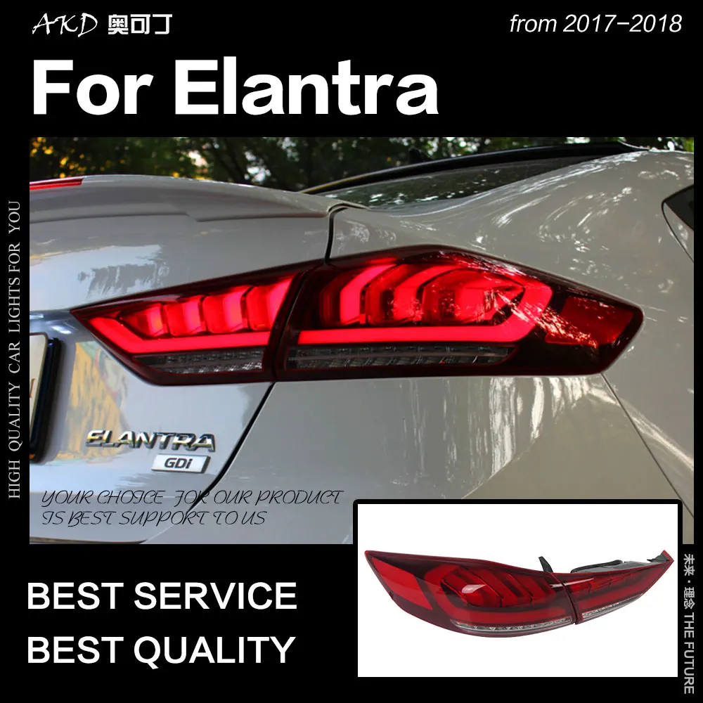 AKD автомобильный Стайлинг для Hyundai Elantra задние фонари 2017-2018 новый MD светодиодный