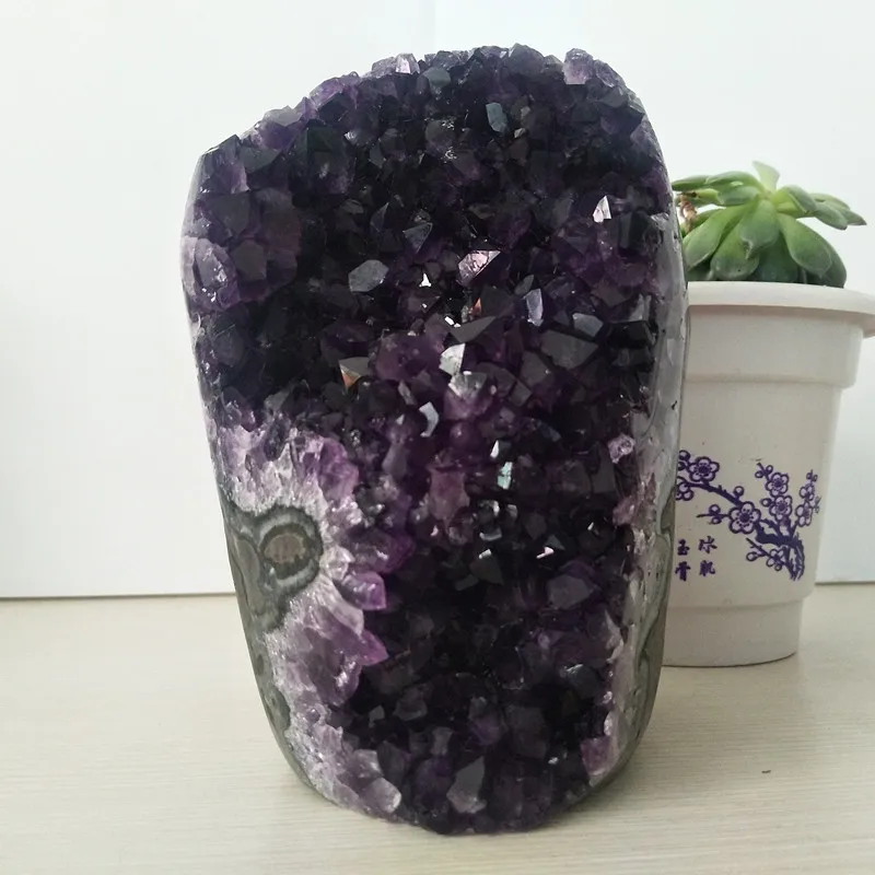 

big Uruguay stone amethyst geode crystal quartz cluster home decor display amethyste pierre naturelle