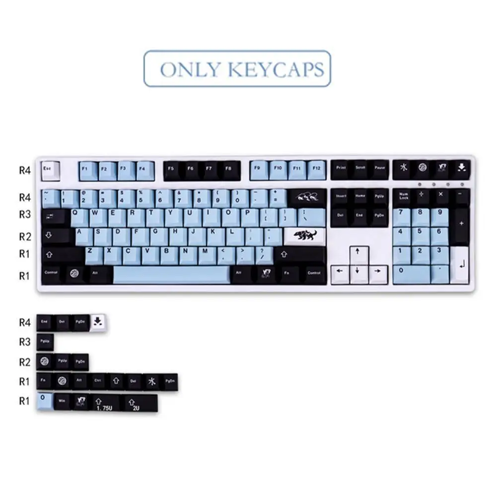 

PBT Keycap 129 Key for CHERRY Profile MIZU Personalized Keycaps for CHERRY MX Switch Mechanical Keyboard Keycap