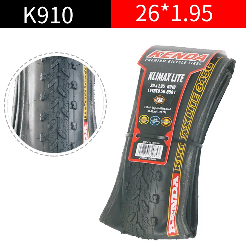 

KENDA Ultralight MTB Bike Tyre 26*1.95 Mountain Bike Bicycle K910 Tire Anti Puncture Folding Tires