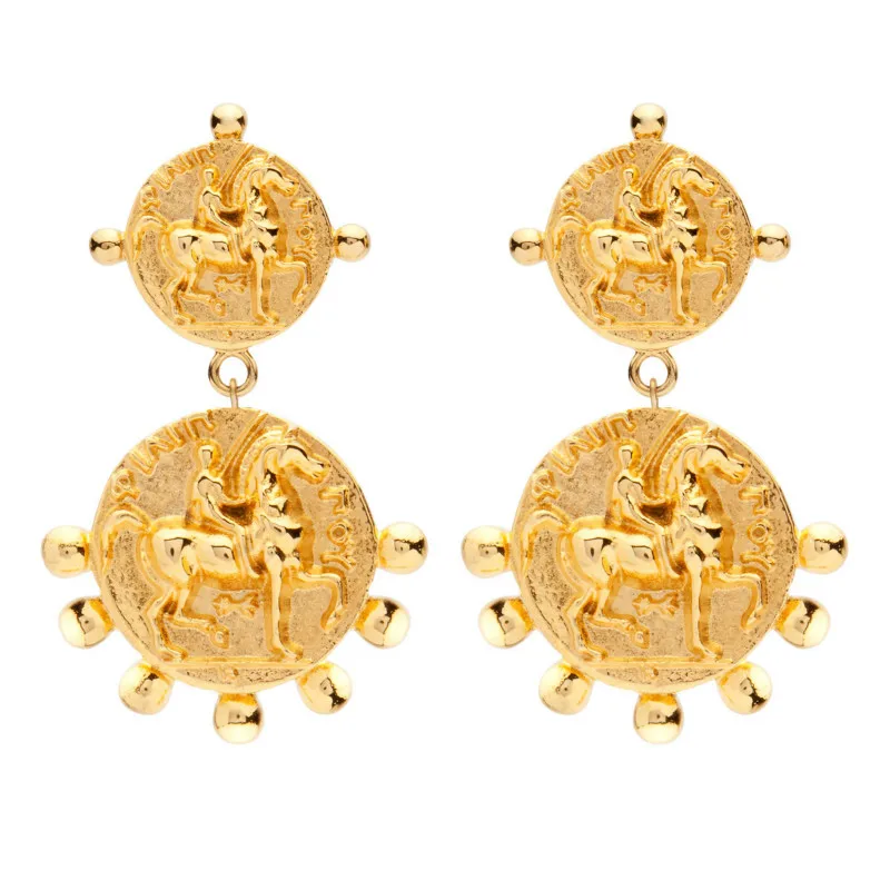 Ожерелья и серьги-подвески в европейском американском стиле с монетами комплект