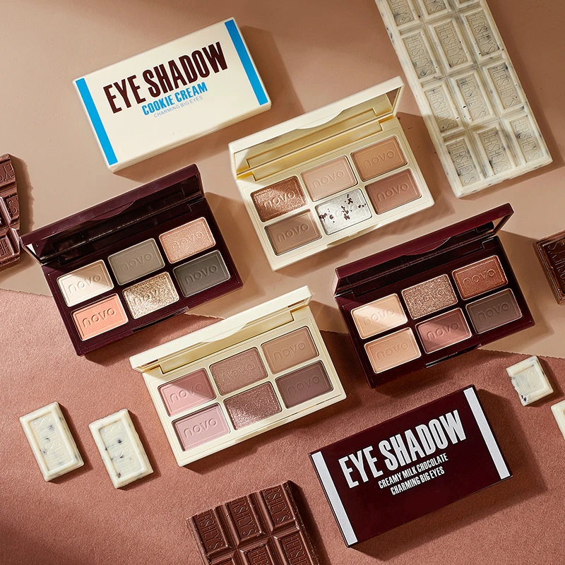 

Fashion Chocolate Matte Eyeshadow 6 Colors Palette Natural Shimmer Glitter Waterproof Eye Shadow MakeUp set Korea Cosmetics