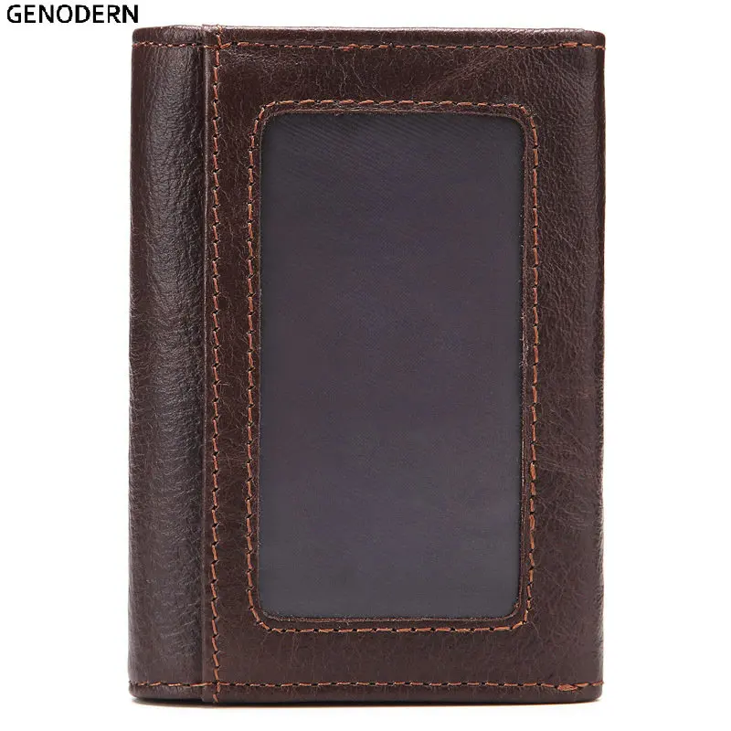 GENODERN новый держатель карты для мужчин из натуральной кожи кошелек кредитных карт