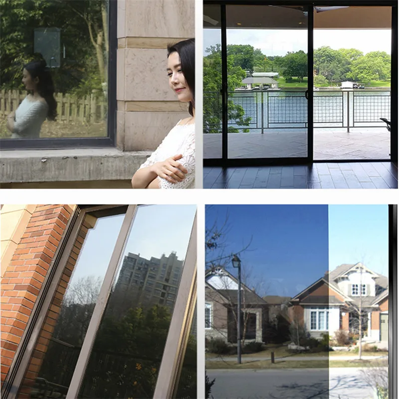 Зеркальная пленка для конфиденциальности самоклеящаяся окон DIY жилого дома