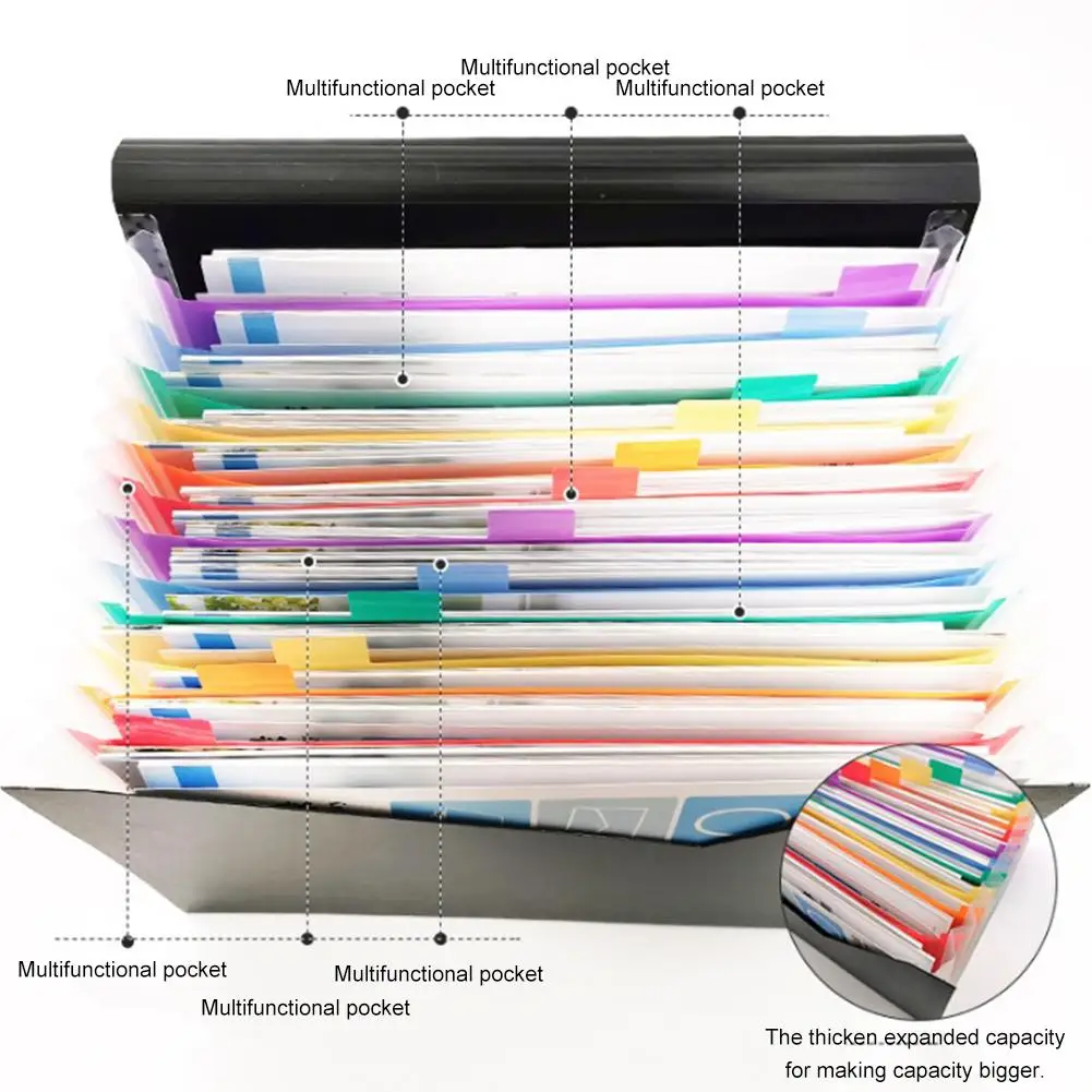13 карманов расширяющаяся папка для документов органайзер портативная А4